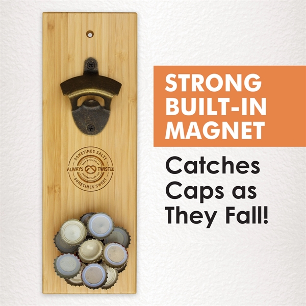 Bamboo Bottle Opener with Magnetic Catch... from ASI 91565 Totally Bamboo