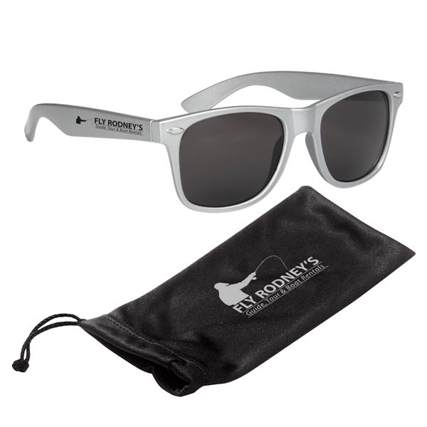 Malibu polycarbonate sunglasses in 7" x 3 1/2" microfiber drawstring pouch.... from ASI 61125 Hit Promotional Products / Hit®