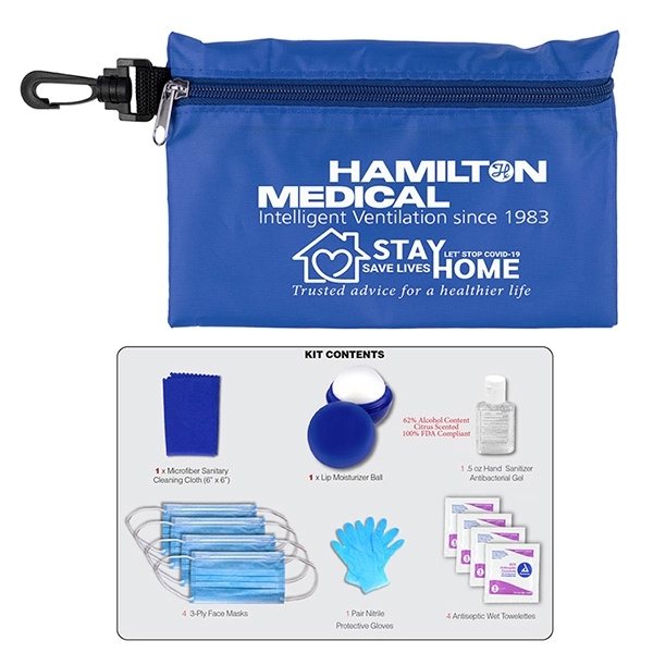 12 piece safety kit with a zippered pouch and carabineer attachment.... from ASI 62660 Innovation Line