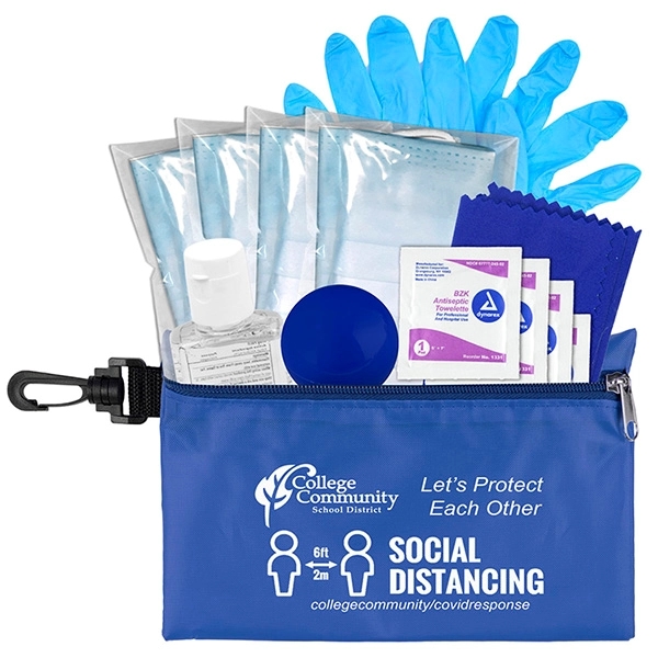 12 piece safety kit with a zippered pouch and carabineer attachment.... from ASI 62660 Innovation Line