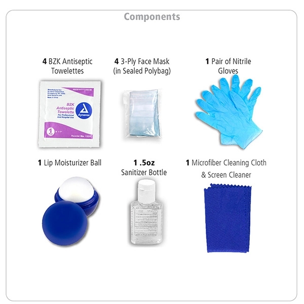 12 piece safety kit with a zippered pouch and carabineer attachment.... from ASI 62660 Innovation Line