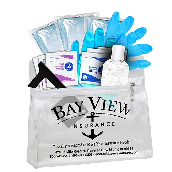 14-piece PPE safety kit in 9 1/2" x 8 1/4" x... from ASI 62660 Innovation Line