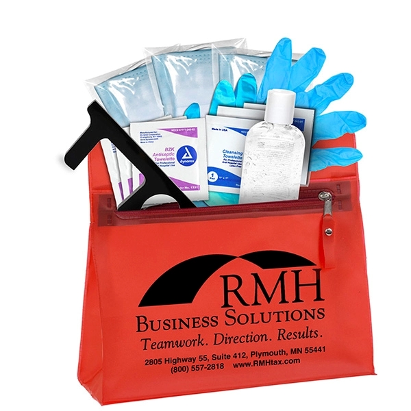 14-piece PPE safety kit in 9 1/2" x 8 1/4" x... from ASI 62660 Innovation Line