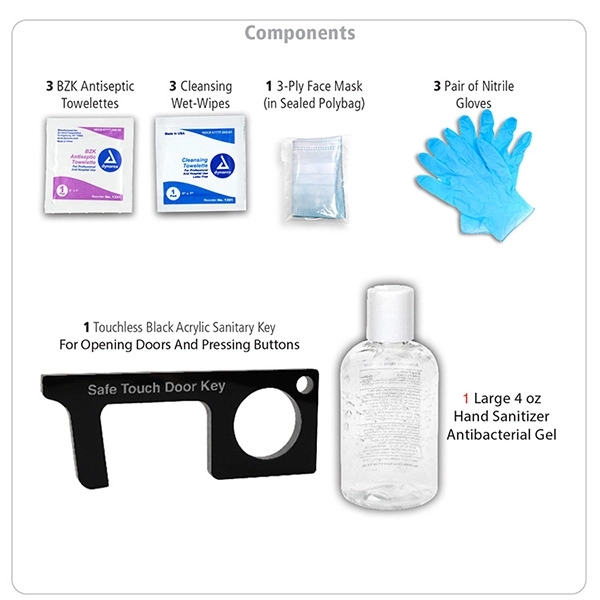 14-piece PPE safety kit in 9 1/2" x 8 1/4" x... from ASI 62660 Innovation Line