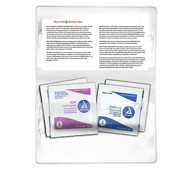 4 1/2" x 2 7/8" translucent vinyl pouch with 4 antiseptic... from ASI 62660 Innovation Line
