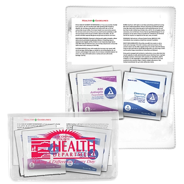 4 1/2" x 2 7/8" translucent vinyl pouch with 4 antiseptic... from ASI 62660 Innovation Line