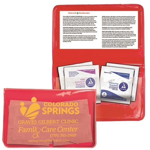 4 1/2" x 2 7/8" translucent vinyl pouch with 4 antiseptic... from ASI 62660 Innovation Line