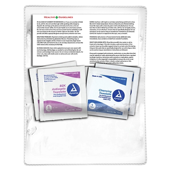 4 1/2" x 2 7/8" translucent vinyl pouch with 4 antiseptic... from ASI 62660 Innovation Line