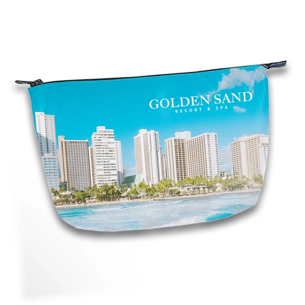 Shiny satin dye sublimated zipper pouch.... from ASI 36558 Aprons, Etc.