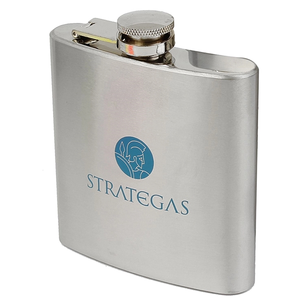 This 6 oz flask has a brushed exterior finish and a... from ASI 52710 Lincoln Line