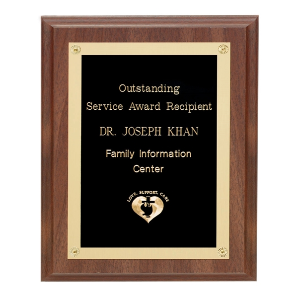 Walnut-finish wall plaque with ornamental rosettes.... from ASI 84592 St Regis Group / R S Owens & Co Inc