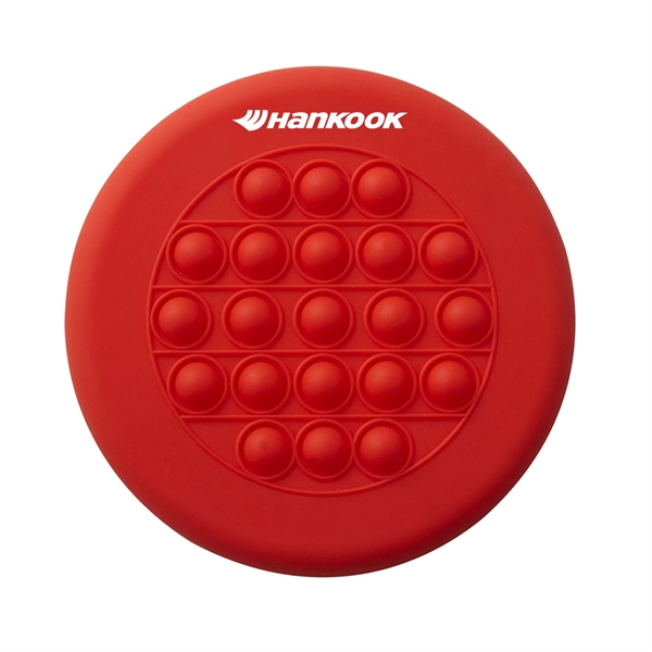 2-in-1 silicone pop flyer with stress relieving popping bubbles. Measures 6... from ASI 52840 Evans Manufacturing