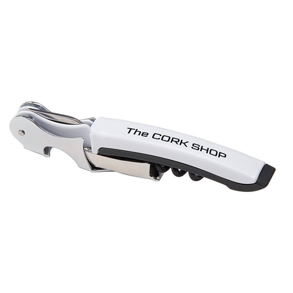 Wine opener with corkscrew, double hinge lever and a serrated foil... from ASI 52840 Evans Manufacturing