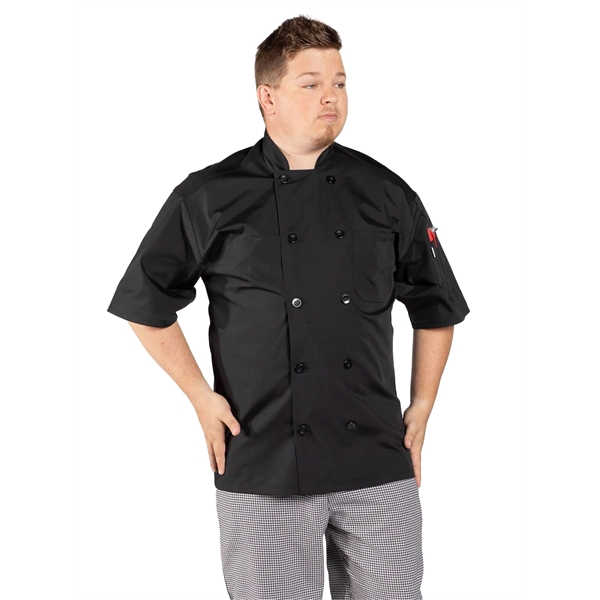 Uncommon Threads Unisex Delray Pro Vent Chef Coat - Black... from ASI 86018 Scrub Authority / Uniform Stores