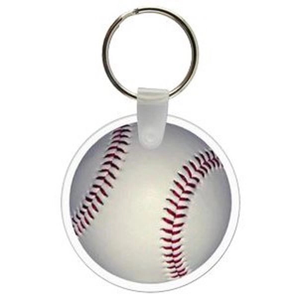 Full-color baseball-shaped key tag, 2" W x 2" H... from ASI 56100 Gemini Ind Inc / Gemini Line™