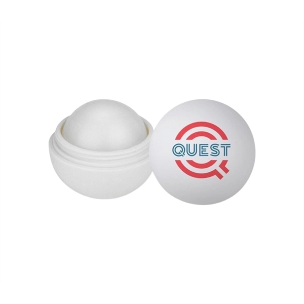 1.5 x 1.25 inches, Rubber lip balm ball+ Free pad print... from ASI 37218 Athena Promo (tm)