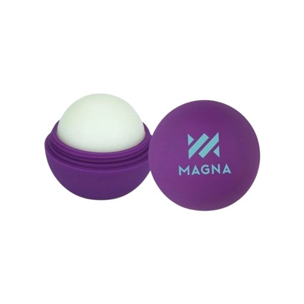 1.5 x 1.25 inches, Rubber lip balm ball+ Free pad print... from ASI 37218 Athena Promo (tm)