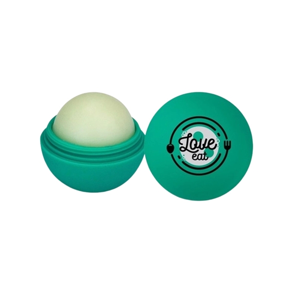 1.5 x 1.25 inches, Rubber lip balm ball+ Free pad print... from ASI 37218 Athena Promo (tm)