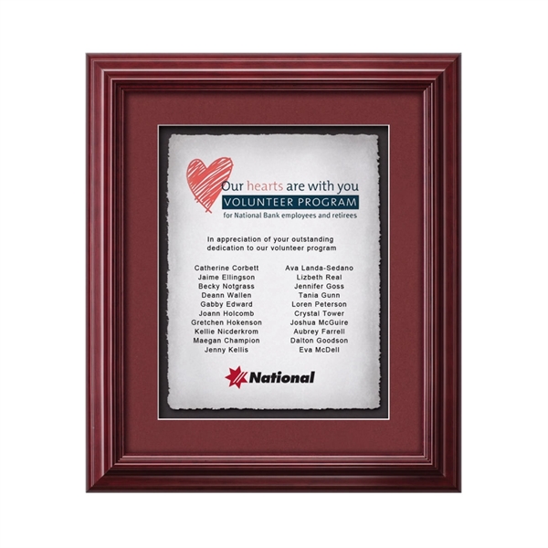 The Mahogany finished wood frame of the Darlington award is complimented... from ASI 84592 St Regis Group / St Regis