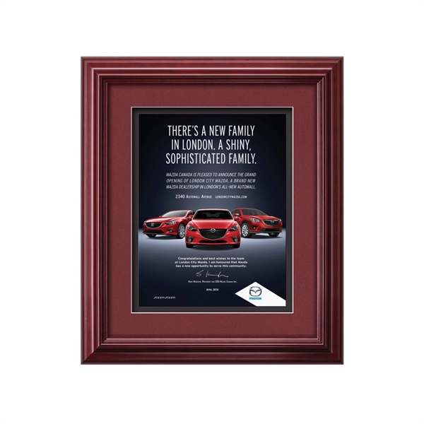 The mahogany finished wood frame of the Darlington award is complimented... from ASI 84592 St Regis Group / St Regis