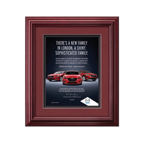 The mahogany finished wood frame of the Darlington award is complimented... from ASI 84592 St Regis Group / St Regis