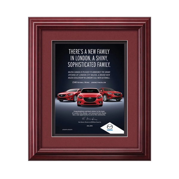 The mahogany finished wood frame of the Darlington award is complimented... from ASI 84592 St Regis Group / St Regis