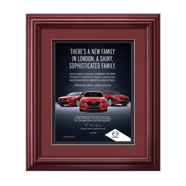 The mahogany finished wood frame of the Darlington award is complimented... from ASI 84592 St Regis Group / St Regis