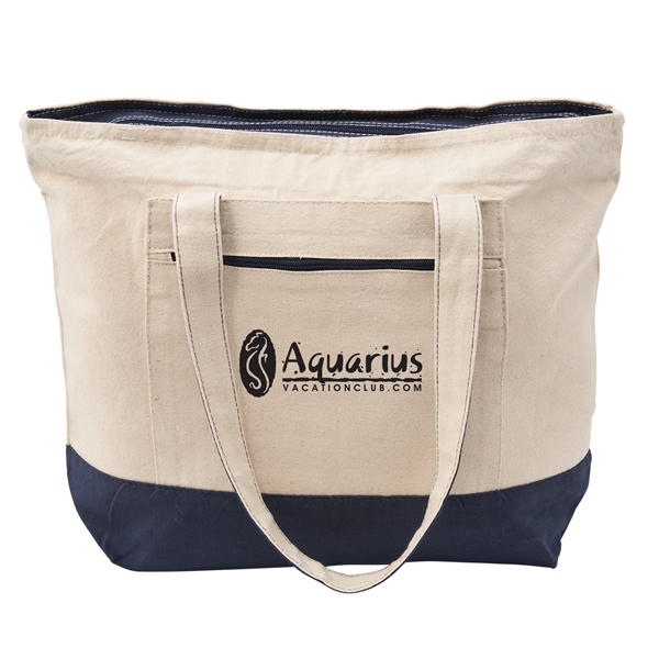 12 oz. cotton canvas tote bag featuring a large zippered main... from ASI 52840 Evans Manufacturing