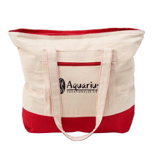 12 oz. cotton canvas tote bag featuring a large zippered main... from ASI 52840 Evans Manufacturing