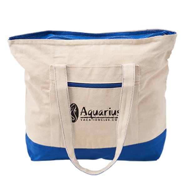 12 oz. cotton canvas tote bag featuring a large zippered main... from ASI 52840 Evans Manufacturing