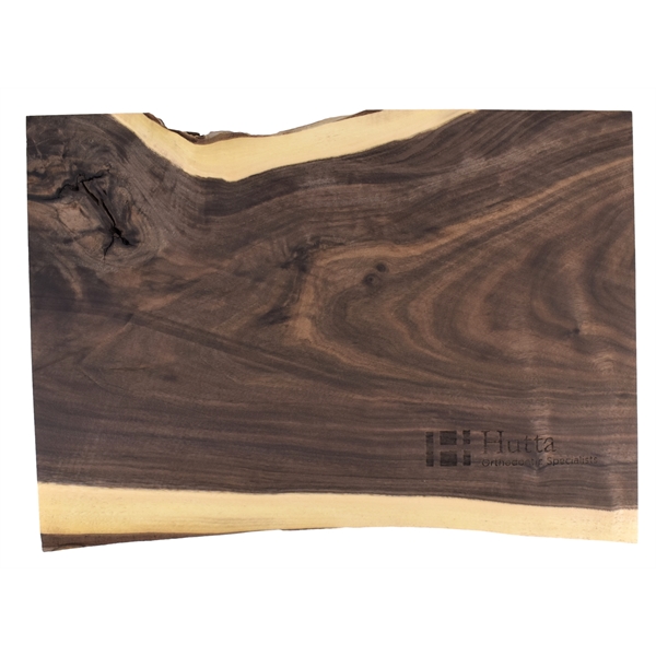 An 15" x 11.5" black walnut cutting and charcuterie board made... from ASI 72657 Active Life Promo / Ingrain