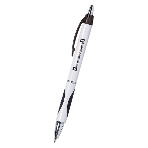 Sassy plunger action pen with rubber grip for writing comfort and... from ASI 61125 Hit Promotional Products / Hit®