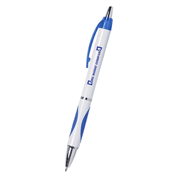 Sassy plunger action pen with rubber grip for writing comfort and... from ASI 61125 Hit Promotional Products / Hit®
