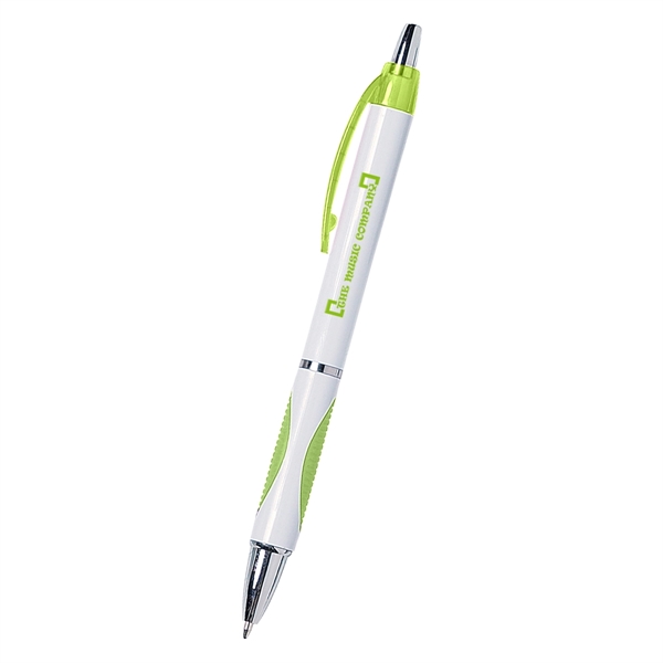 Sassy plunger action pen with rubber grip for writing comfort and... from ASI 61125 Hit Promotional Products / Hit®
