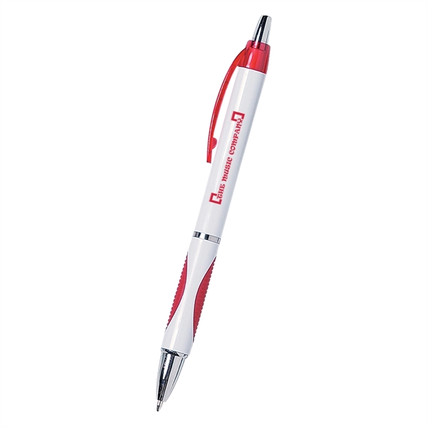 Sassy plunger action pen with rubber grip for writing comfort and... from ASI 61125 Hit Promotional Products / Hit®
