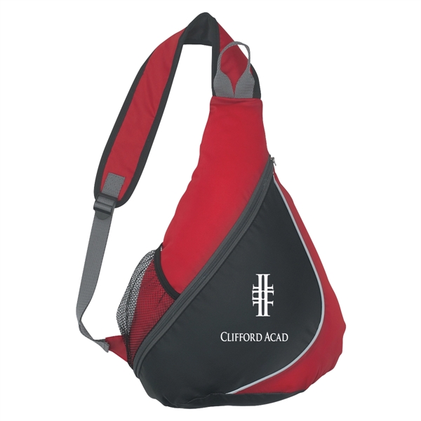 Backpack made of 210 denier polyester and adjustable padded shoulder sling.... from ASI 61125 Hit Promotional Products / Hit®