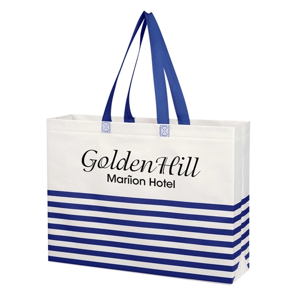 Nonwoven, coated, water resistant polypropylene tote bag with heat sealed seams... from ASI 61125 Hit Promotional Products / Hit®
