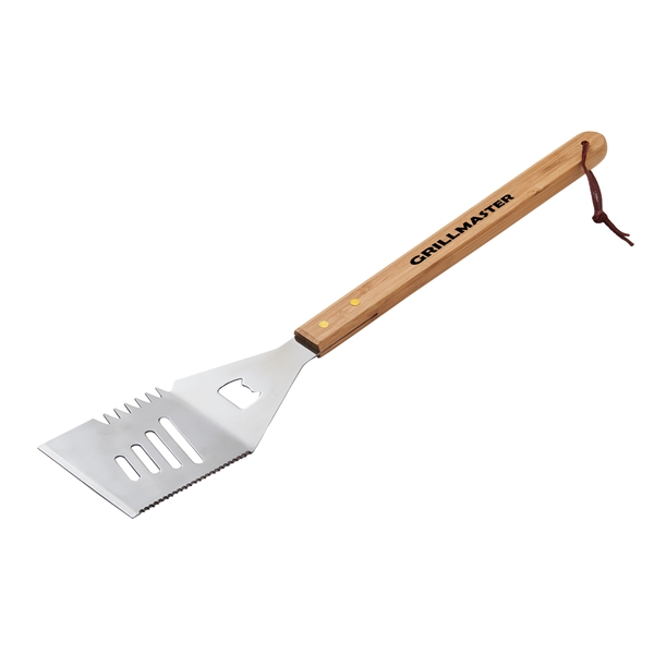 Multifunctional BBQ spatula tool with FDA compliant stainless-steel spatula, built-in bottle... from ASI 52840 Evans Manufacturing