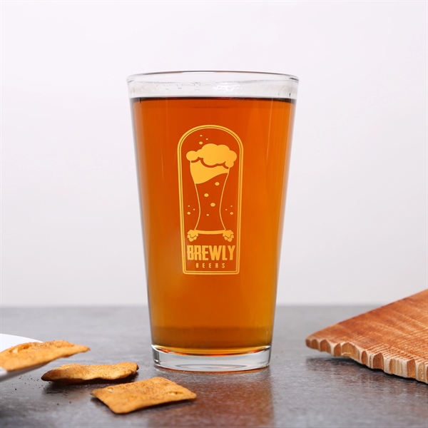This USA-made 16 oz pint glass is the ultimate promo to... from ASI 61966 HPG / Best Promotions USA