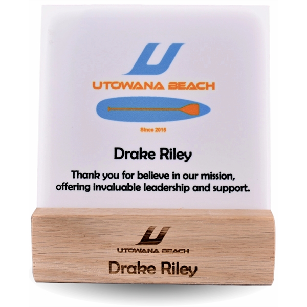 Sublimated Tile with Wood Display Holder... from ASI 72657 Active Life Promo