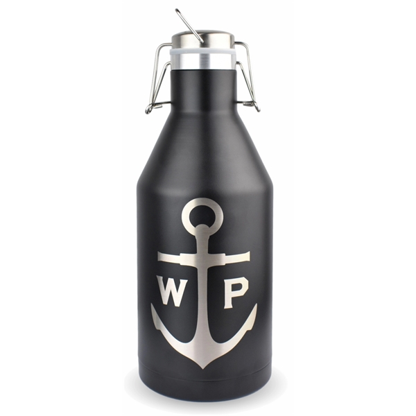 Polar Camel 64 oz. Black Vacuum Insulated Growler with Swing-Top Lid... from ASI 72657 Active Life Promo