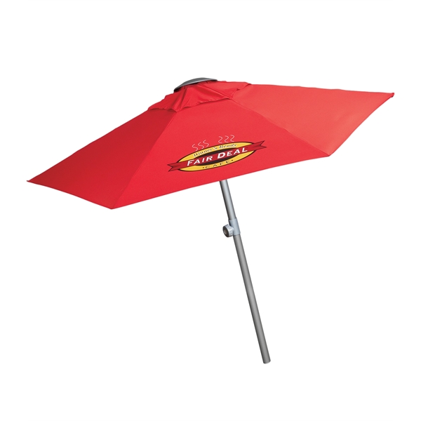 7ft telescopic aluminum market umbrella with 6 panel configuration, silver ribbed... from ASI 76730 Peerless Umbrella Co Inc / Threads By Peerless