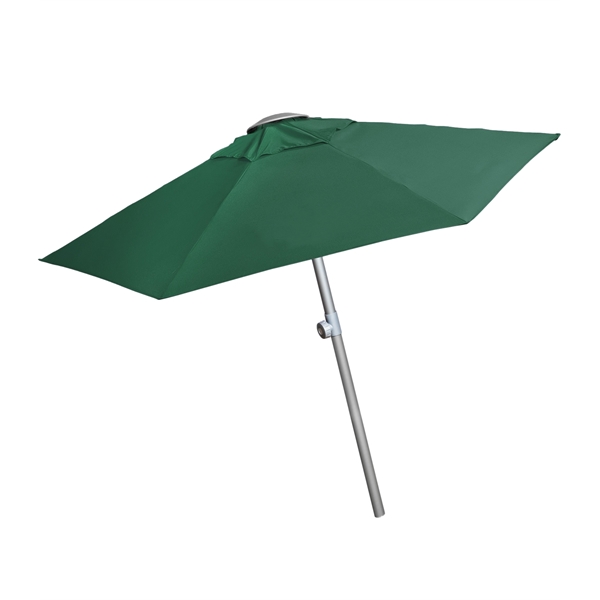 7ft telescopic aluminum market umbrella with 6 panel configuration, silver ribbed... from ASI 76730 Peerless Umbrella Co Inc / Threads By Peerless