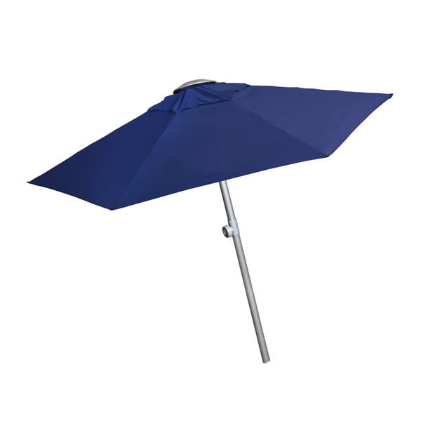 7ft telescopic aluminum market umbrella with 6 panel configuration, silver ribbed... from ASI 76730 Peerless Umbrella Co Inc / Threads By Peerless