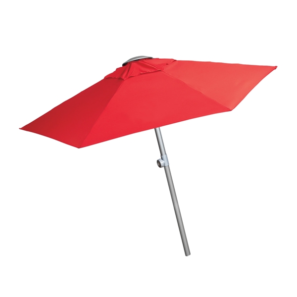 7ft telescopic aluminum market umbrella with 6 panel configuration, silver ribbed... from ASI 76730 Peerless Umbrella Co Inc / Threads By Peerless
