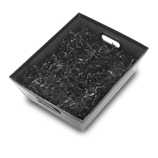 Vegan PU leather black gift basket with cutout oval handles.... from ASI 57800 Gordon Sinclair / Gordon Sinclair®