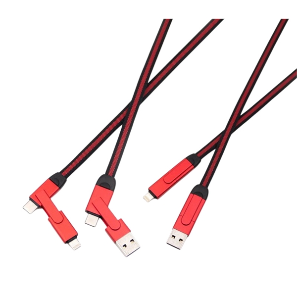 6-in-1 braided multifunction charging cable + laser engraved on 1 location... from ASI 37218 Athena Promo (tm)