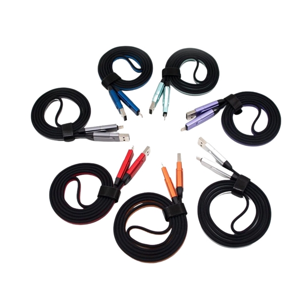 6-in-1 braided multifunction charging cable + laser engraved on 1 location... from ASI 37218 Athena Promo (tm)