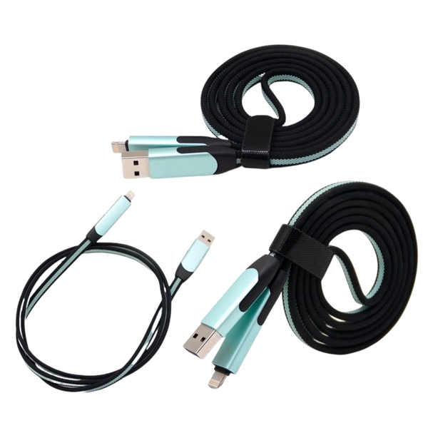 6-in-1 braided multifunction charging cable + laser engraved on 1 location... from ASI 37218 Athena Promo (tm)