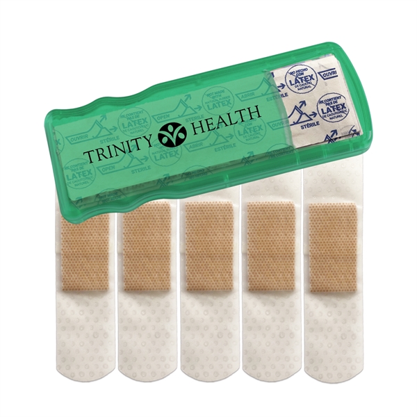 Bandage dispenser with 5 latex free bandages.... from ASI 52840 Evans Manufacturing